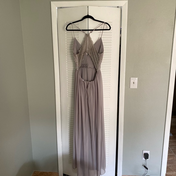 Emerald Sundae Junior's Embellished Lace Bodice Gown Grey Size XL - Picture 2 of 5